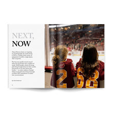 Load image into Gallery viewer, A spread from inside Crease Issue 3 featuring images by Alana Paterson. This is a collaborative bundle with a Violent Gentlemen Hockey Club and Crease Periodical Magazine collaborative tee.